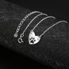 925 Sterling Silver Heart Necklace for Girls Womens Dog Paw Pendant Necklace Love Chain 16''+2''