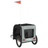 Pet Bike Trailer Gray and Black Oxford Fabric&Iron
