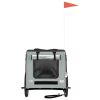 Pet Bike Trailer Gray and Black Oxford Fabric&Iron