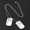 Fashion Name Dog Tag Hip Hop Necklace Pendant Men's Titanium Steel Women's Long