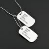 Fashion Name Dog Tag Hip Hop Necklace Pendant Men's Titanium Steel Women's Long