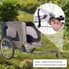 Tangkula Dog Bike Trailer, Breathable Mesh Dog Cart with 3 Entrances, Safety Flag, 8 Reflectors, Folding Pet Carrier Wagon with 20 Inch Wheels, Bicycl