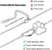Stainless Paw Print Pendant Necklace for Women Forever Loving Heart Link Dog Paw Pendant Couple Necklace Jewelry